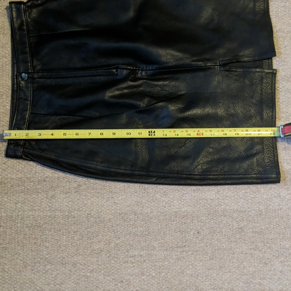 Vintage Sarah Taylor 80s Genuine Leather Skirt View 5
